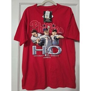 Philadelphia Phillies Majestic MLB Boys Medium T-Shirt Hamels Halladay‎ Oswalt